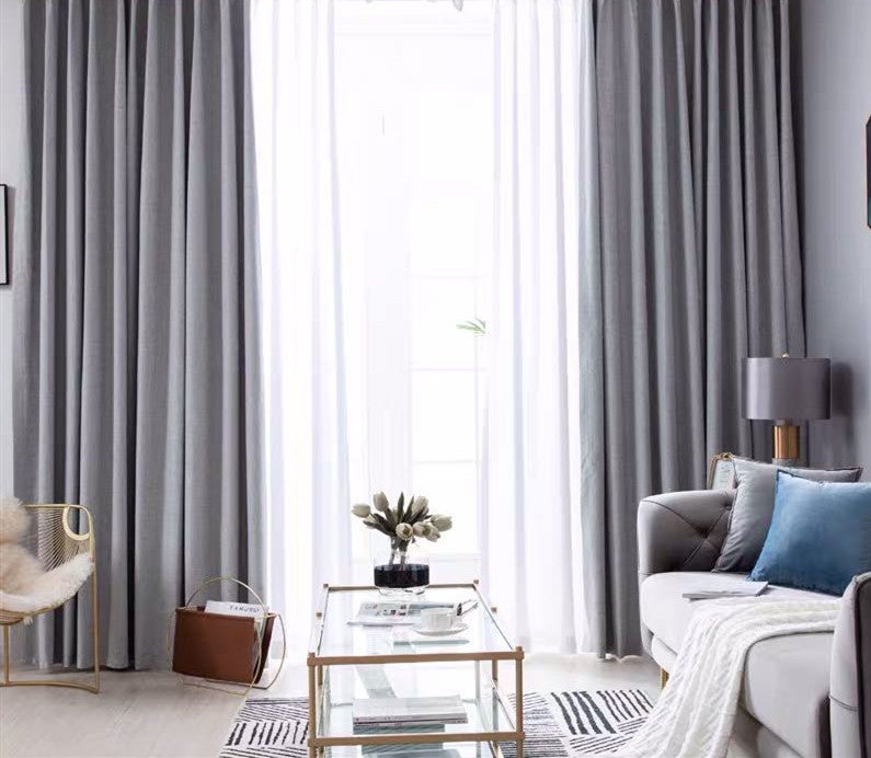 100% Blockout Grey Readymade Curtain drapes – 8 sizes