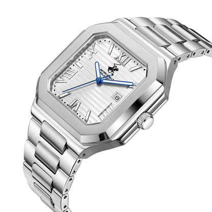 Beverly Hills Polo Club Blue Steel Silver Date Watch - BP3845X.330
