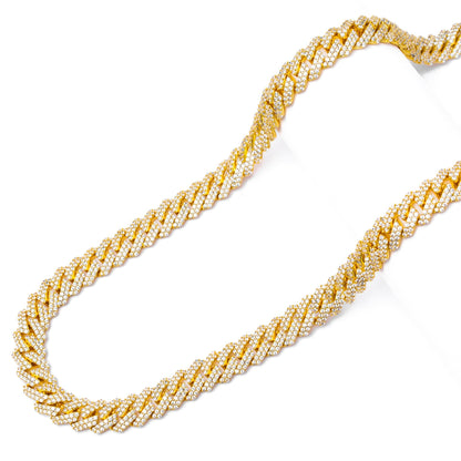 Big Daddy 10MM Straight Edge Cuban Diamond Gold Iced Out Chain