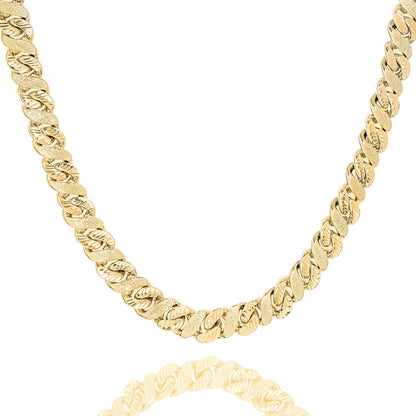 Big Daddy 10MM Sandblast Diamond & Gold Iced Out Chain