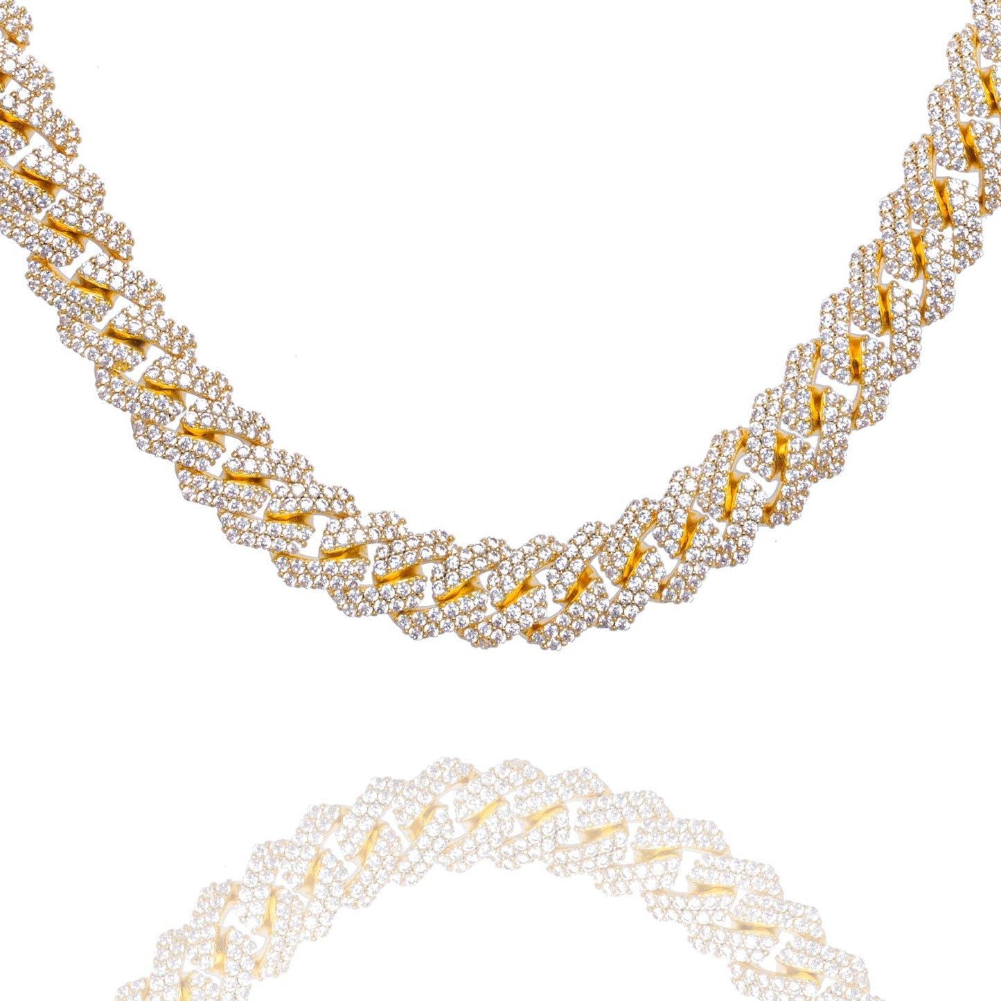 Big Daddy 10MM Straight Edge Cuban Diamond Gold Iced Out Chain