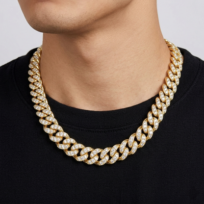Big Daddy 12MM Bling Cuban Link Gold Iced Out Chain