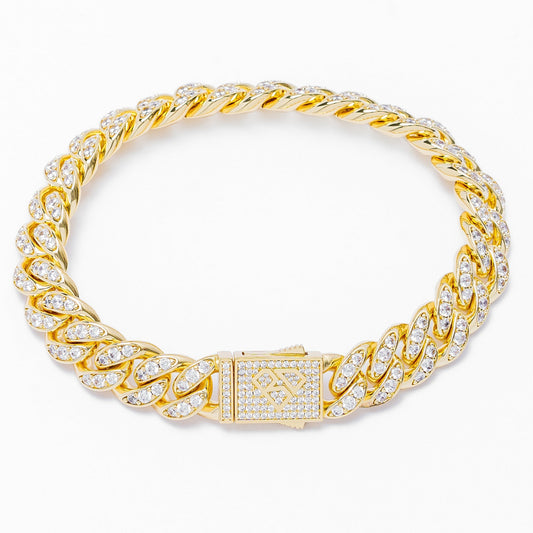Big Daddy 12MM Bling Cuban Link Gold Iced Out Bracelet