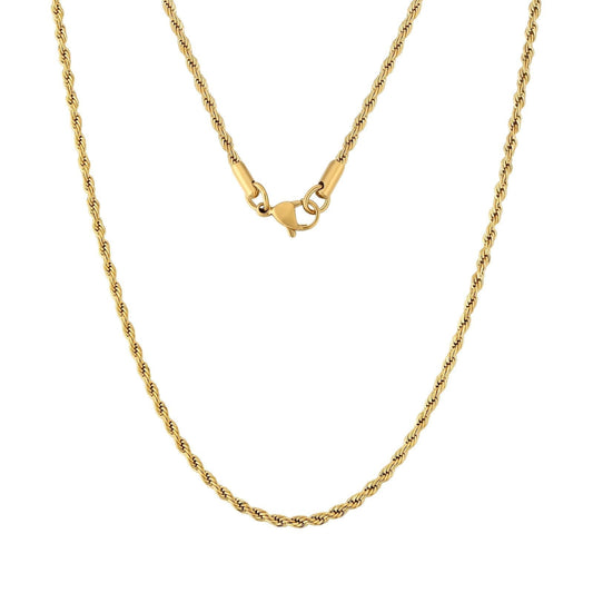 Big Daddy 2.5mm Stainless Steel Gold Rope Chain