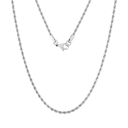 Big Daddy 2.5mm Stainless Steel Silver Rope Chain