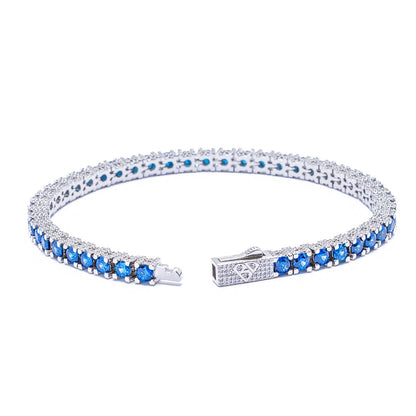 Big Daddy 4MM Silver Blue Tennis Iced Out Bracelet