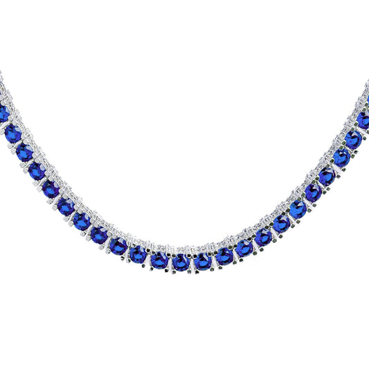 Big Daddy 4MM Silver Blue Tennis Iced Out Chain