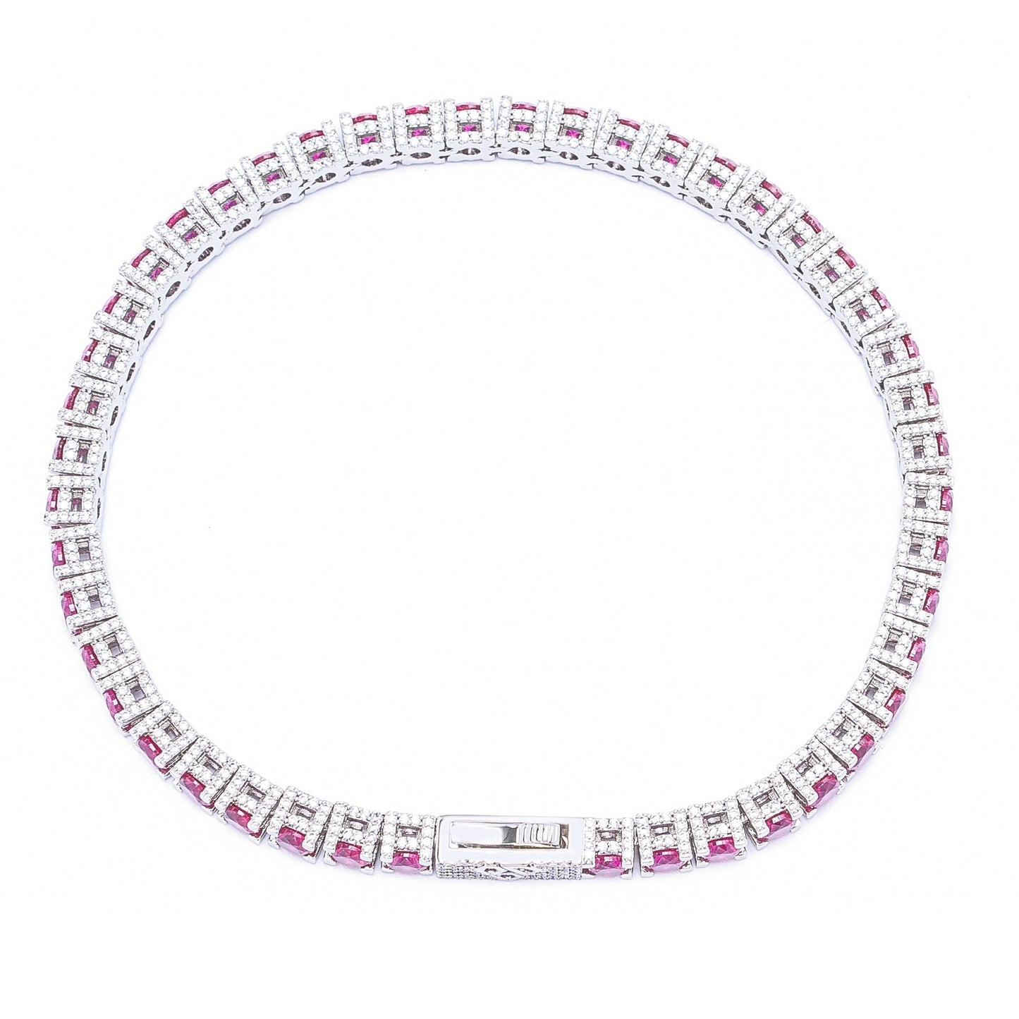 Big Daddy 4MM Silver Ruby Tennis Iced Out Bracelet