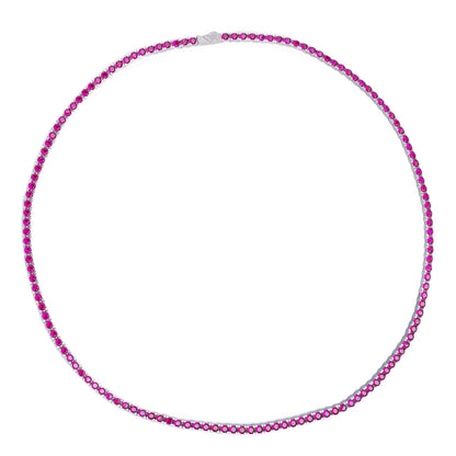 Big Daddy 4MM Silver Ruby Tennis Iced Out Chain