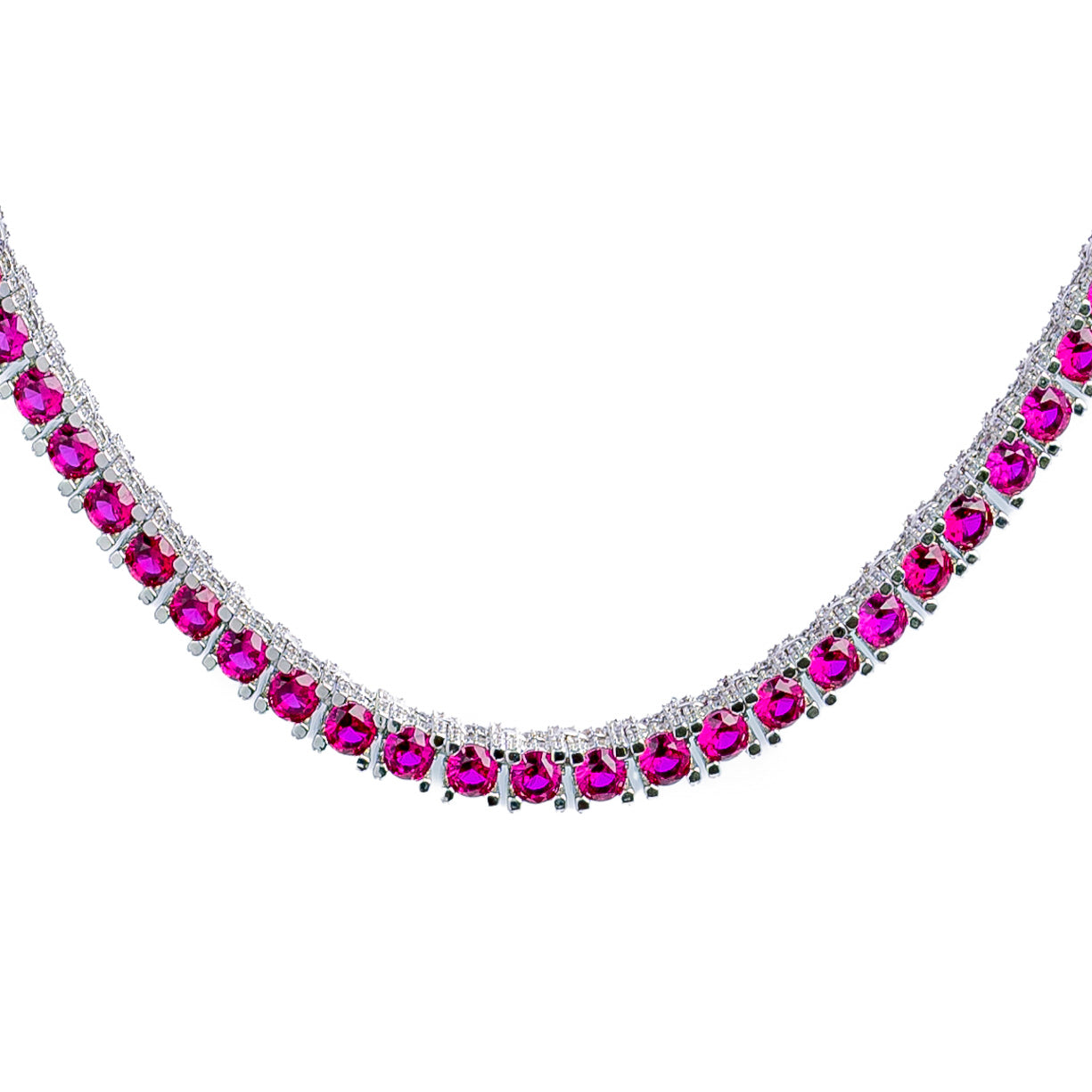 Big Daddy 4MM Silver Ruby Tennis Iced Out Chain