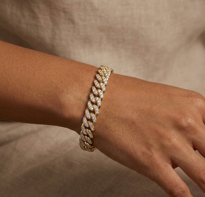 Big Daddy 8MM Iced Out Gold Cuban Link Bracelet