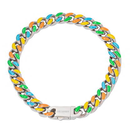Big Daddy 8MM Multi-colour Enamel Steel Cuban Bracelet