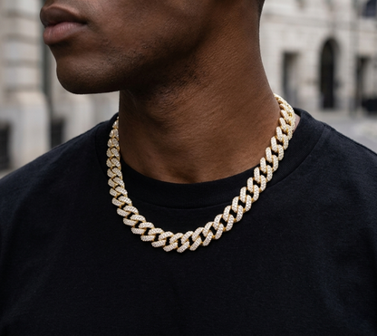 Big Daddy 9MM Diamond Curb Cuban Gold Iced Out Chain