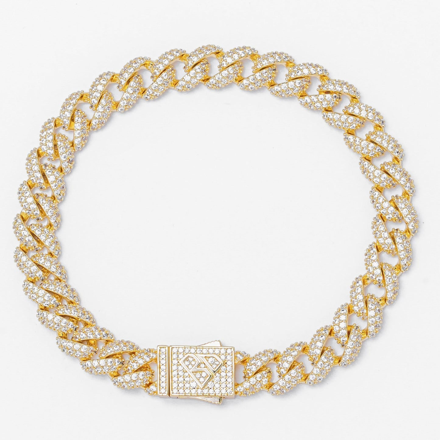 Big Daddy 9MM Diamond Curb Gold Iced Out Bracelet