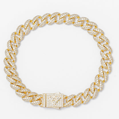Big Daddy 9MM Diamond Curb Gold Iced Out Bracelet
