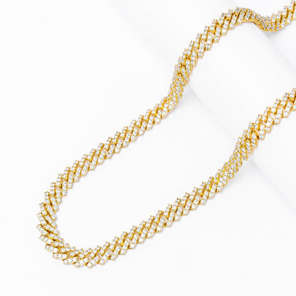 Big Daddy 9MM Diamond Prong Gold Cuban Link Iced Out Chain