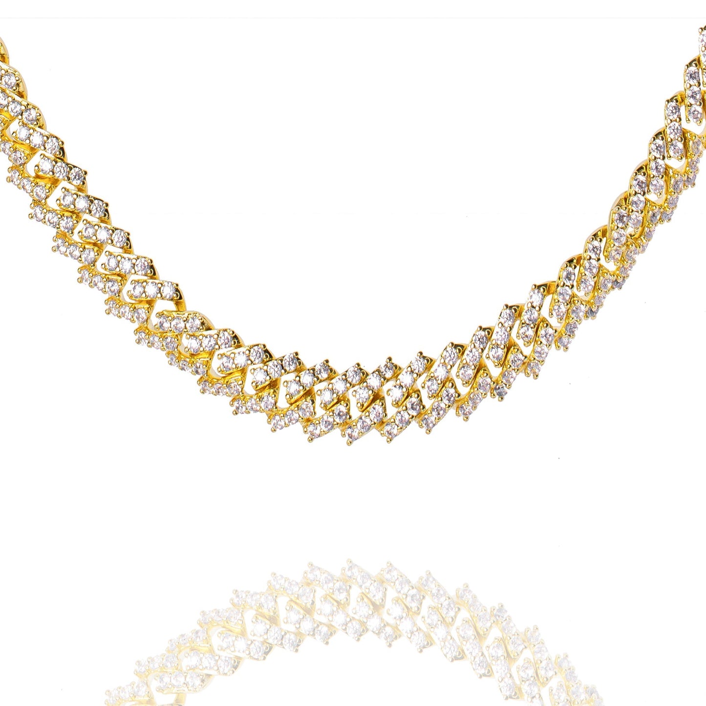 Big Daddy 9MM Diamond Prong Gold Cuban Link Iced Out Chain