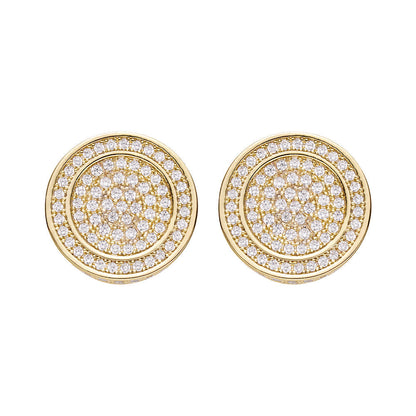 Big Daddy All Diamond Pave Round Iced Out Earring