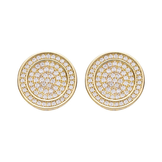 Big Daddy All Diamond Pave Round Iced Out Earring