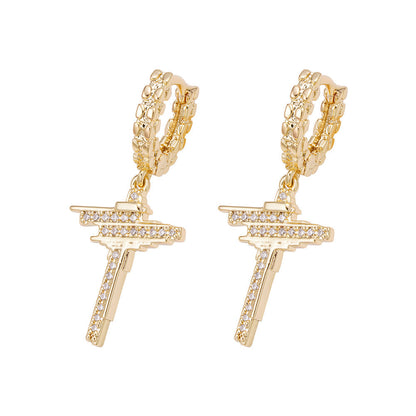 Big Daddy Dangle Hoop Iced Out Earring
