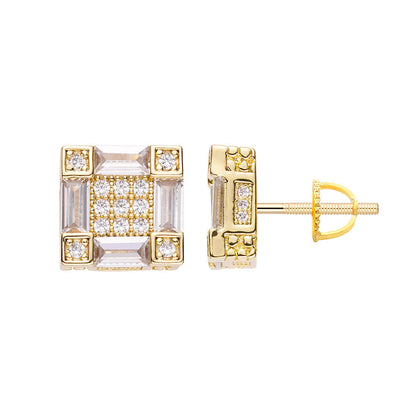 Big Daddy Emerald Cut Baguette Iced Out Diamond Earring