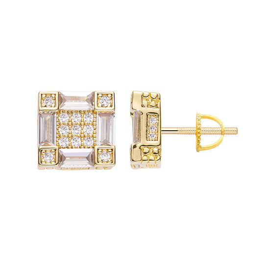 Big Daddy Emerald Cut Baguette Iced Out Diamond Earring