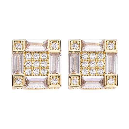 Big Daddy Emerald Cut Baguette Iced Out Diamond Earring