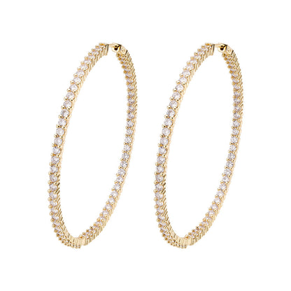 Big Daddy Large Hoop Iced Out Diamond Earring