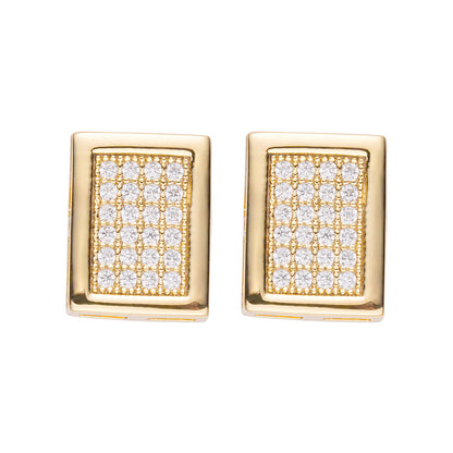 Big Daddy Pave Diamond Square Earring