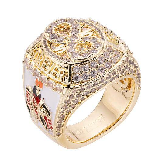 Big Daddy "Rich Forever" Baguette Iced Out Diamond Ring