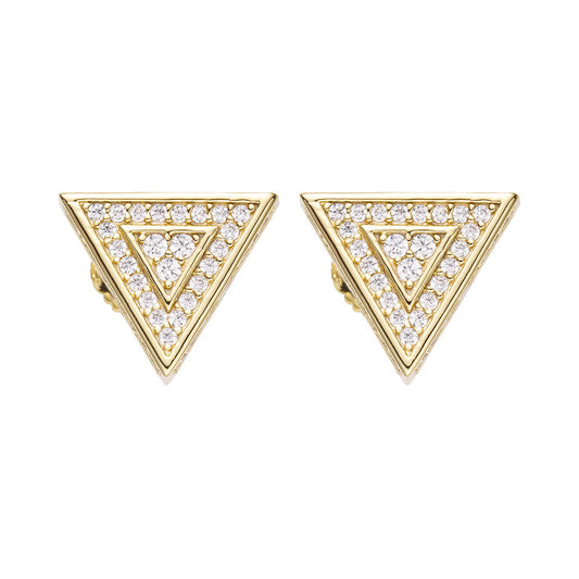Big Daddy Triangle Stud Iced Out Diamond Earring