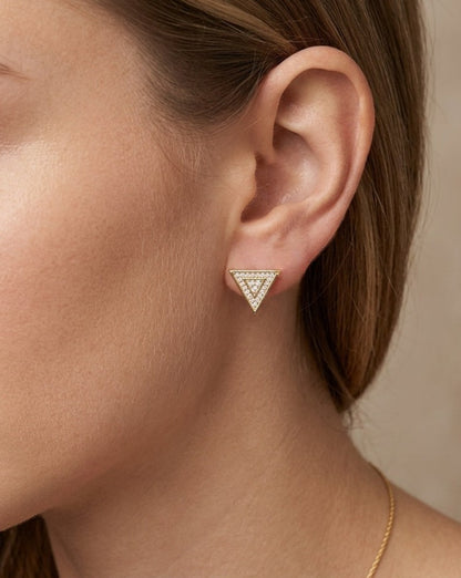 Big Daddy Triangle Stud Iced Out Diamond Earring
