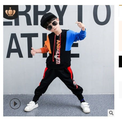 Boys spring suit new Korean children's clothing in the big boy boy long - sleeved sports two - piece suit tide clothes - SMARTMARTNZ