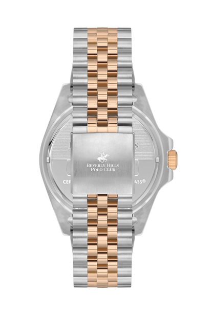 Beverly Hills Polo Club Waterproof Two-Tone Black Dial Date Watch BP3126X.550