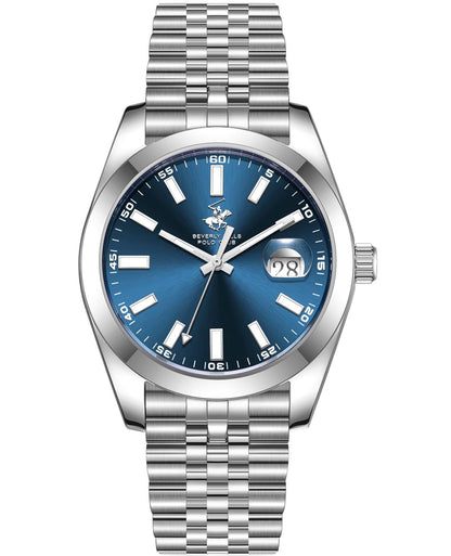 Beverly Hills Polo Club Silver Stainless Steel Date Watch - BP3810X.390