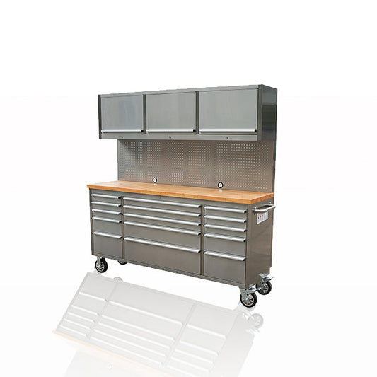 72 Inch 18 Drawers Stainless Steel Tool Chest workbench