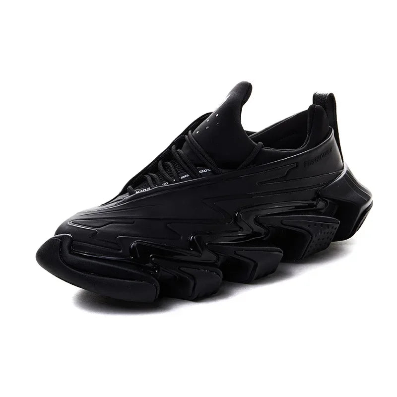 Chunky Designer Sneakers – Plus Size 45 Unisex Platform Sport Shoes | Leather & Mesh Height - Increasing Fashion Trainers - SMARTMARTNZ