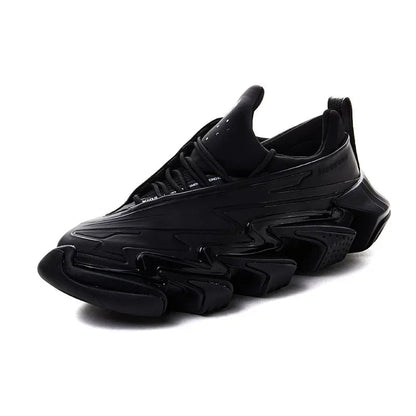 Chunky Designer Sneakers – Plus Size 45 Unisex Platform Sport Shoes | Leather & Mesh Height - Increasing Fashion Trainers - SMARTMARTNZ