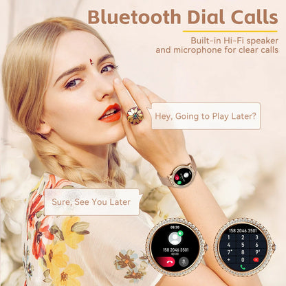 EIGIIS New Smart Watch Women I58 1.32 - inch HD Screen Fashion Sports Watches Bluetooth Call Health Monitor IP67 Life Waterproof - SMARTMARTNZ