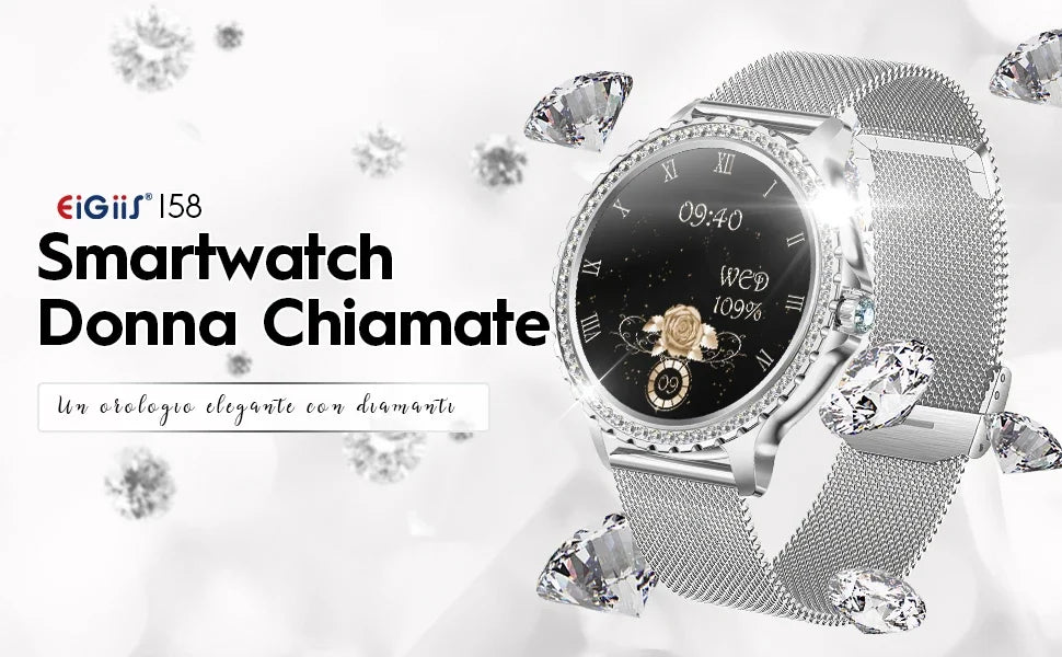 EIGIIS New Smart Watch Women I58 1.32 - inch HD Screen Fashion Sports Watches Bluetooth Call Health Monitor IP67 Life Waterproof - SMARTMARTNZ