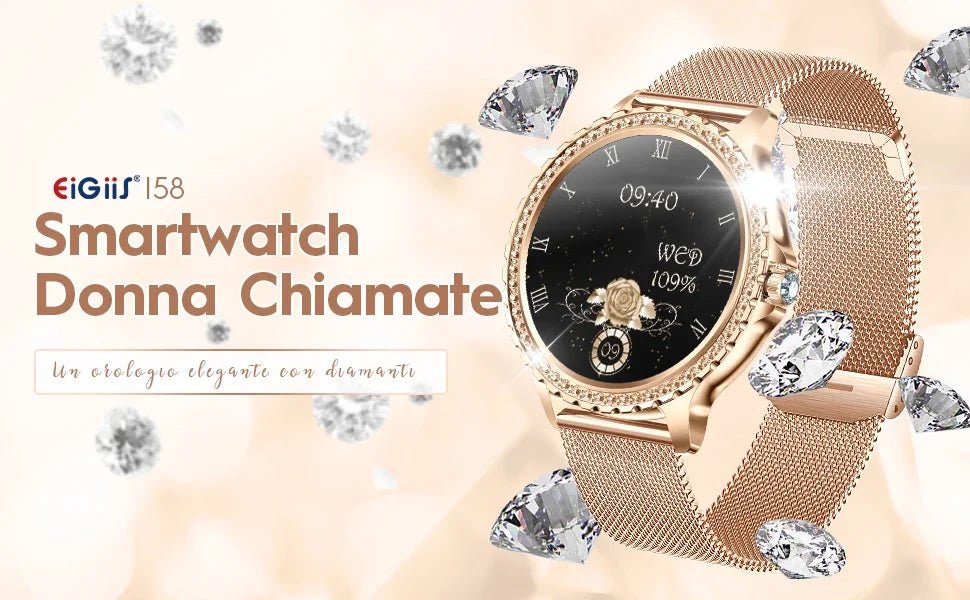 EIGIIS New Smart Watch Women I58 1.32 - inch HD Screen Fashion Sports Watches Bluetooth Call Health Monitor IP67 Life Waterproof - SMARTMARTNZ