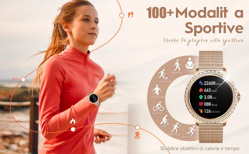 EIGIIS New Smart Watch Women I58 1.32 - inch HD Screen Fashion Sports Watches Bluetooth Call Health Monitor IP67 Life Waterproof - SMARTMARTNZ
