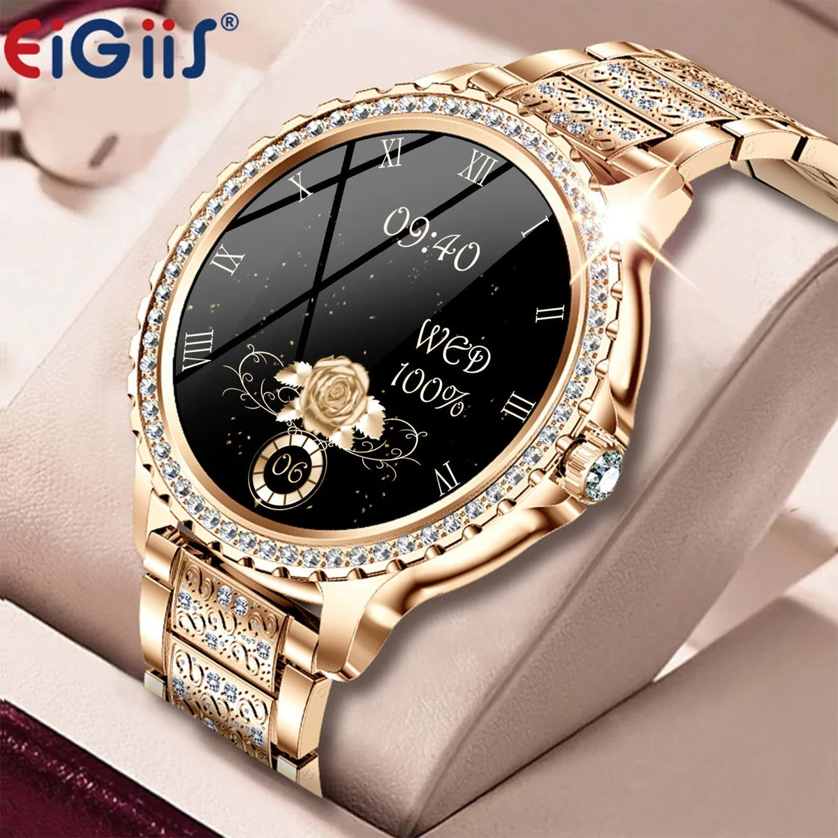 EIGIIS New Smart Watch Women I58 1.32 - inch HD Screen Fashion Sports Watches Bluetooth Call Health Monitor IP67 Life Waterproof - SMARTMARTNZ
