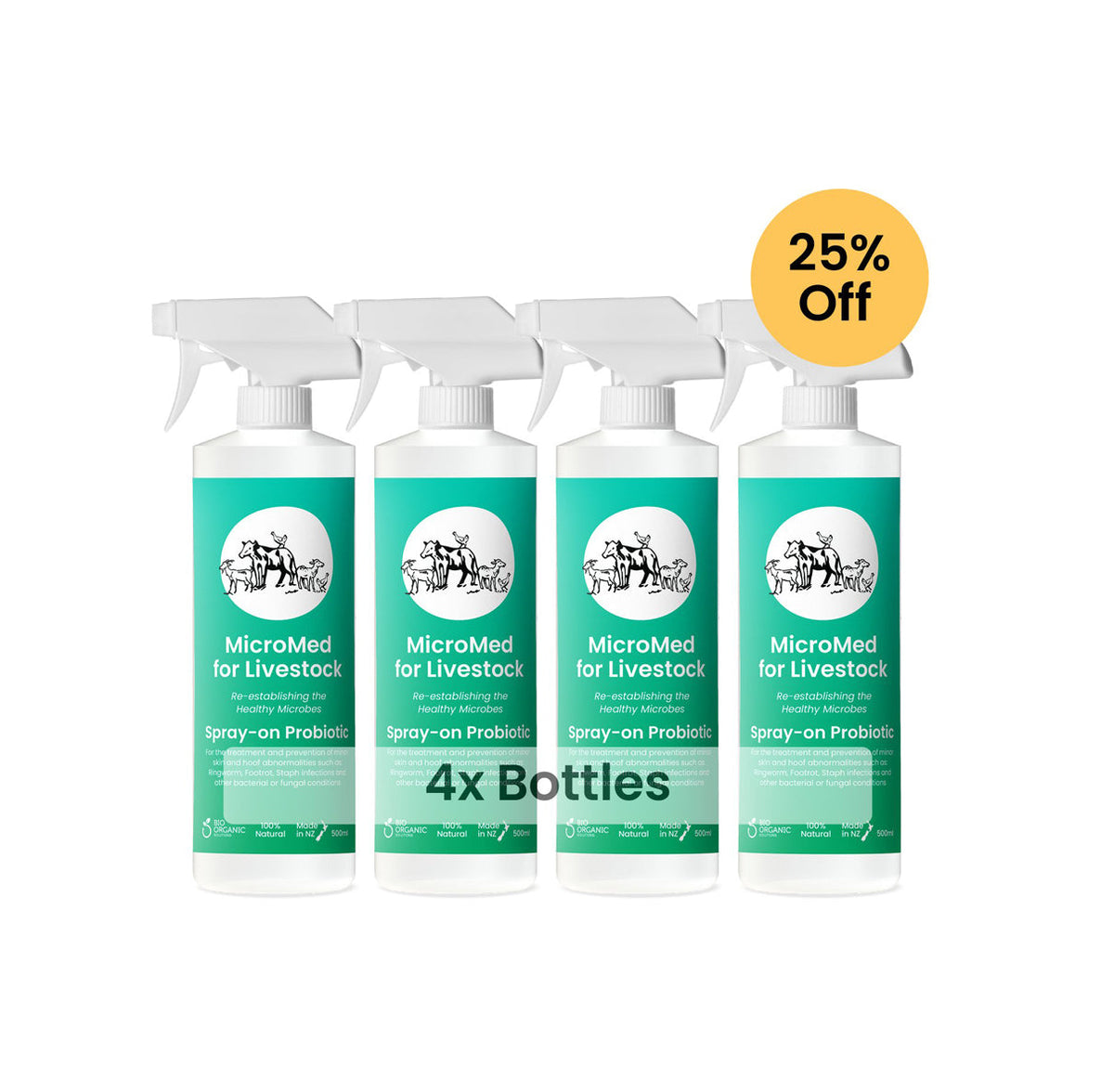 MicroMed for Livestock Acute Care – 4 x 500ml Bundle