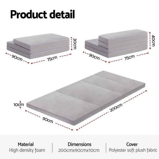 Giselle Foldable Mattress Folding Sofa Bed 4-fold Sleeping Camping Cushion Mat