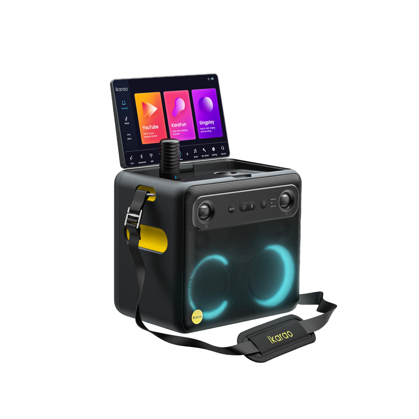 Ikarao Break X2 Karaoke Machine System With 10.1″ Touch Screen Wireless Mic