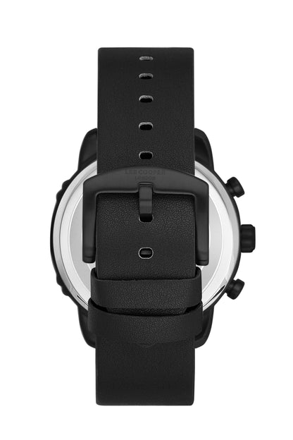 Lee Cooper Navy Blue Dial Black Leather Strap Watch – LC06506.692-NL