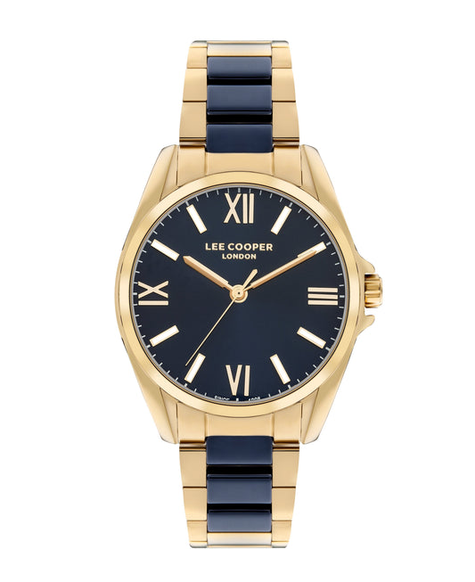 Lee Cooper Elegance Navy Blue Dial Two tone Watch – LC07873.270