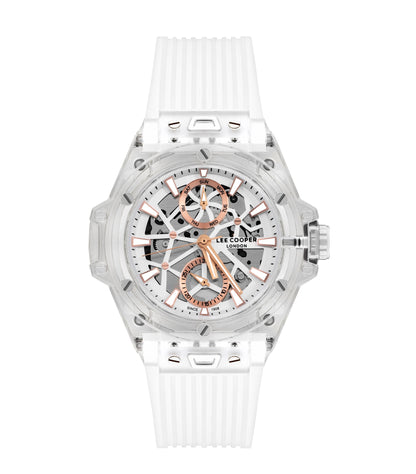 Lee Cooper Multifunction Silver Dial White Silicone Watch – LC07975.333