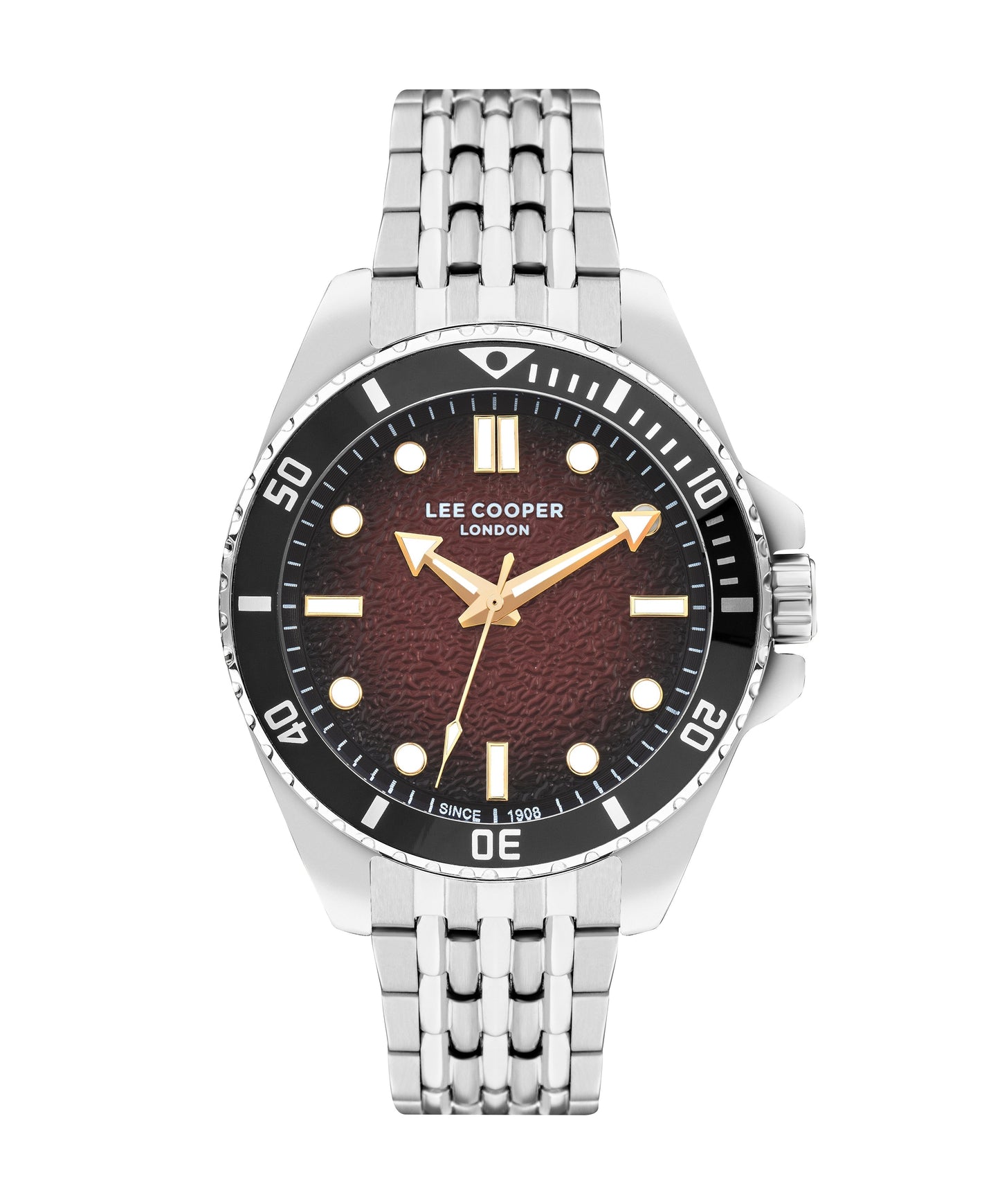 Lee Cooper 43MM Silver Analog Red Dial Watch – LC07954.380